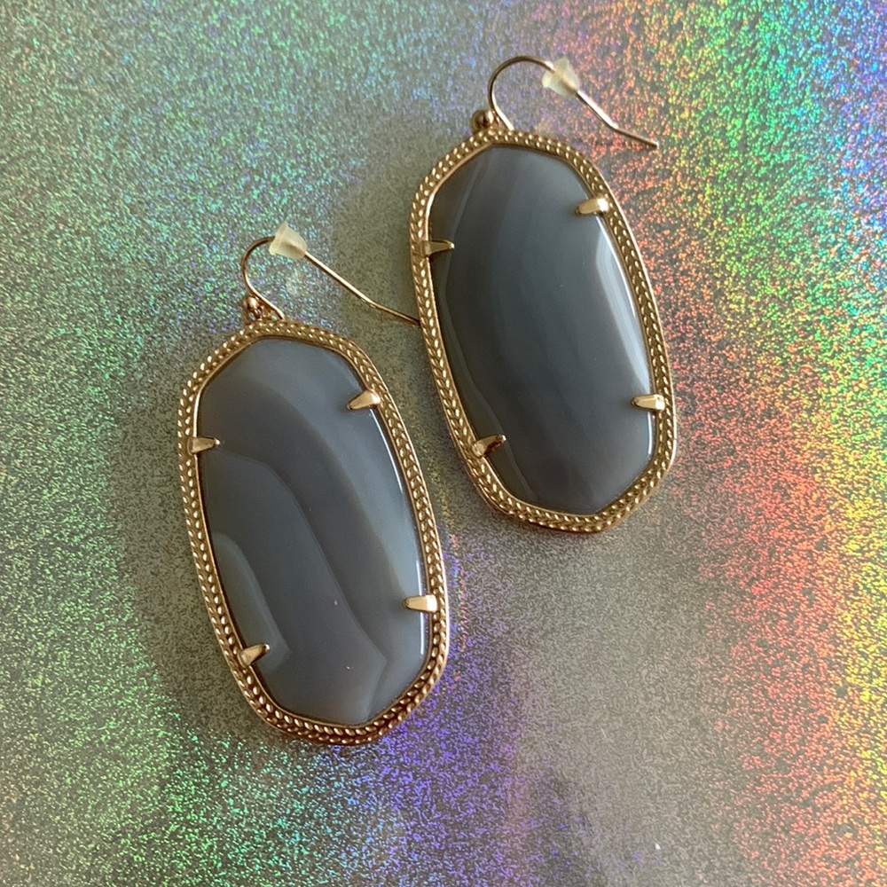 Kendra Scott Tan Agate Banded Danielle Earrings